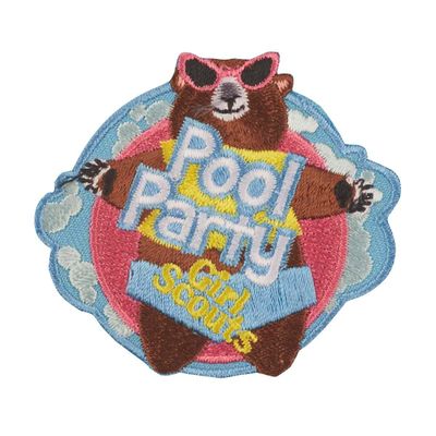Pool Party Iron-On Patch - Floating Bear
