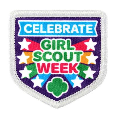 Celebrate Girl Scout Week Fun Patch - White border