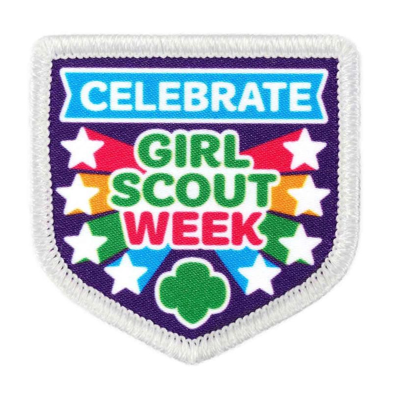 Celebrate Girl Scout Week Fun Patch - White border