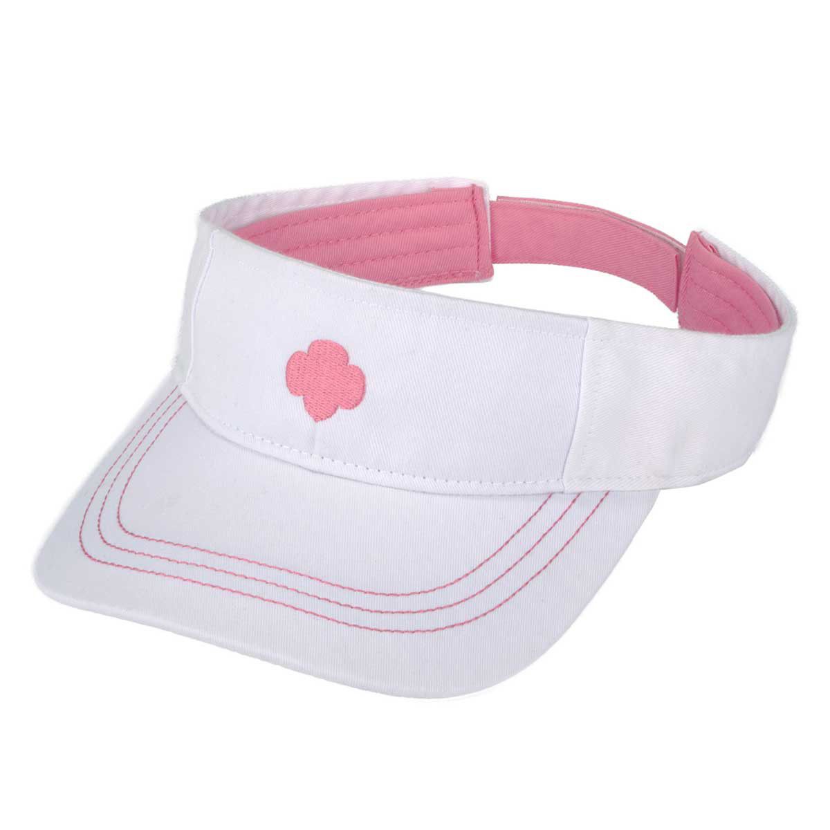 Trefoil Adjustable Visor White and Pink