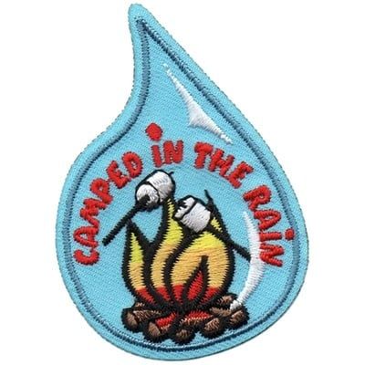 Camped in the Rain Fun Patch (raindrop)