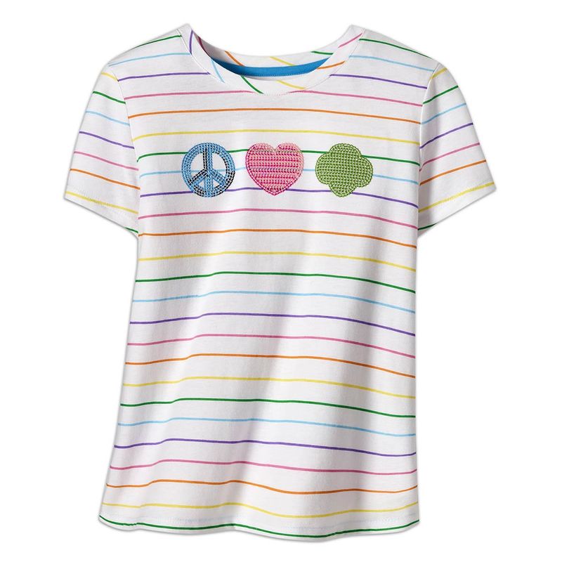 Striped Peace Sequin T-Shirt