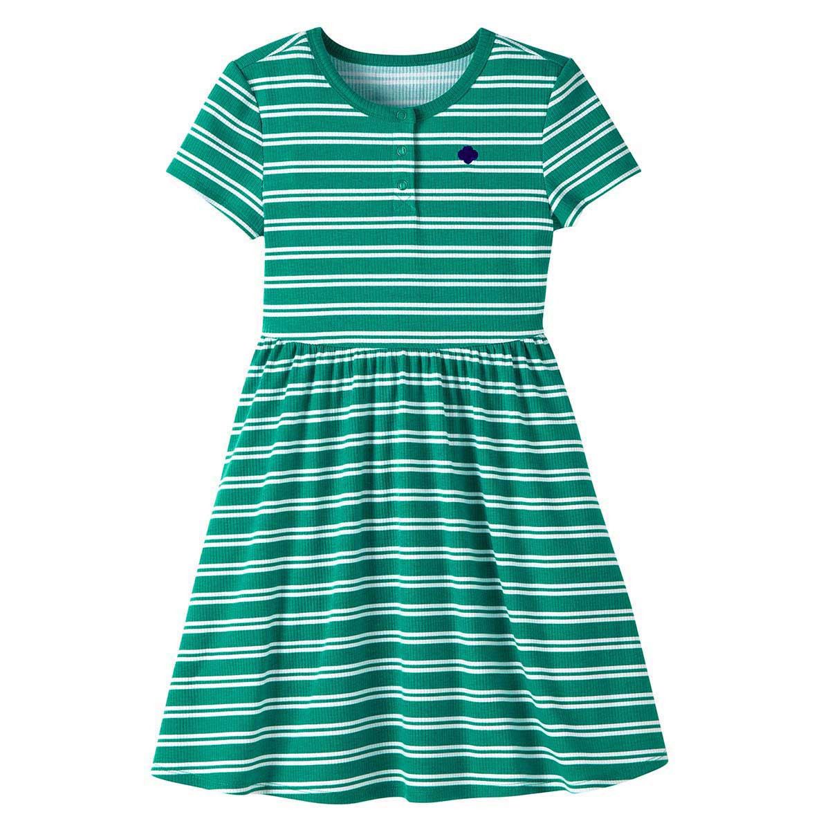 Junior Striped Henley Dress
