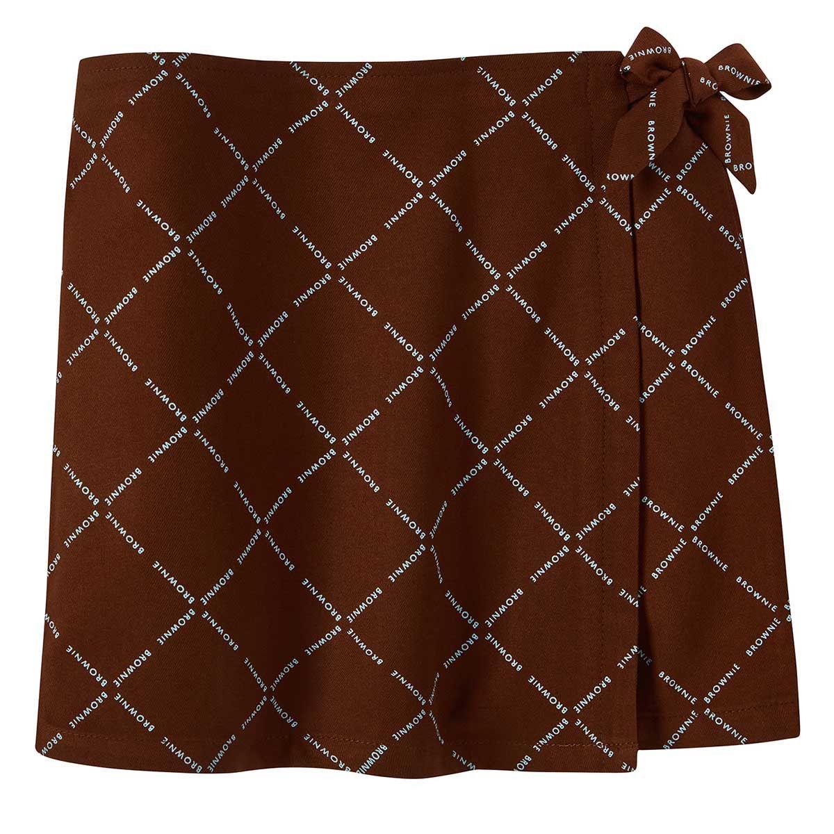 Brownie Pattern Wrap Skort