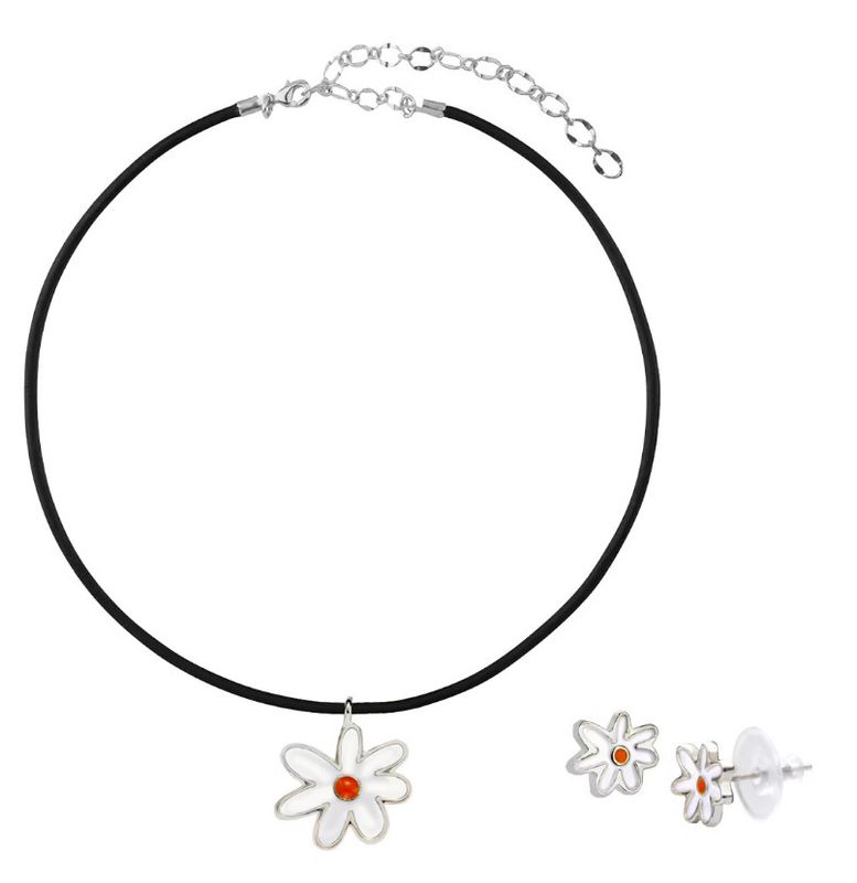 Daisy Earrings and Necklace Set