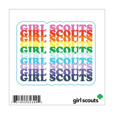 Girl Scouts Rainbow Text Decal Sticker