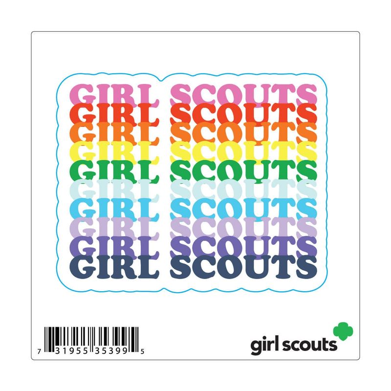 Girl Scouts Rainbow Text Decal Sticker