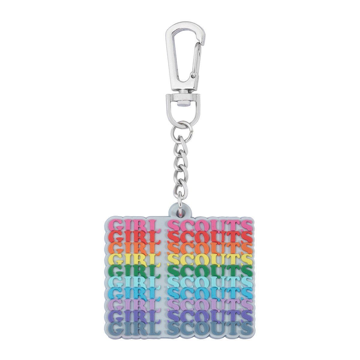 Rainbow Girl Scout Keychain Clip