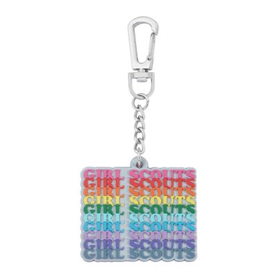 Rainbow Girl Scout Keychain Clip