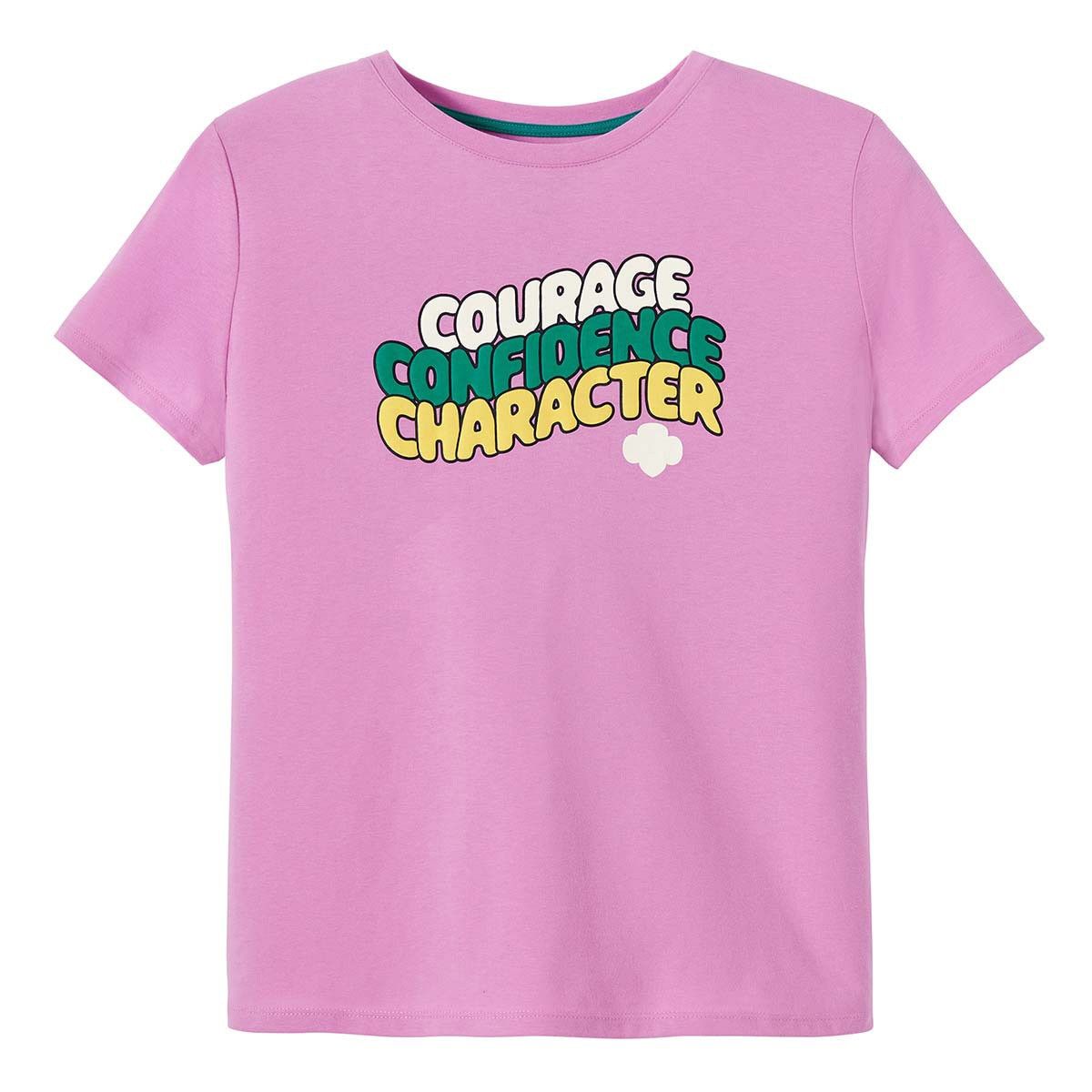 Courage Confidence Character Pink T-Shirt