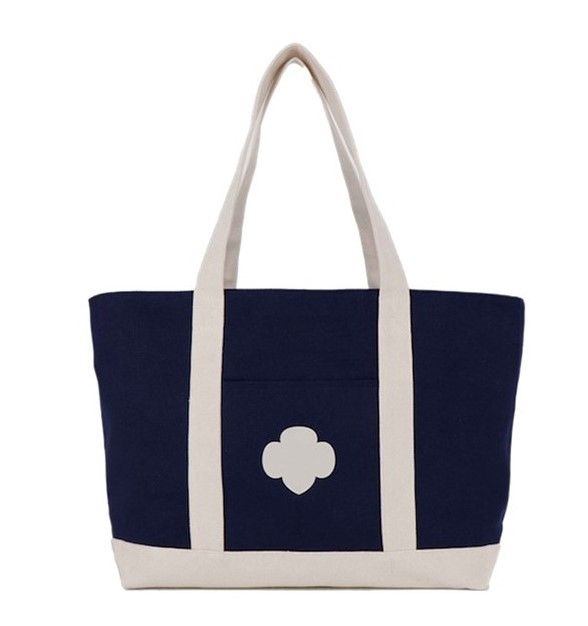 Navy Canvas Boat Tote Bag