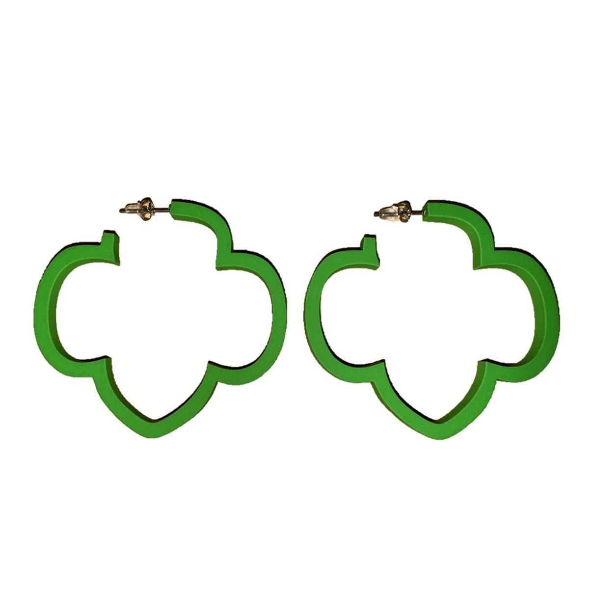 Trefoil Plastic Hoop Earrings