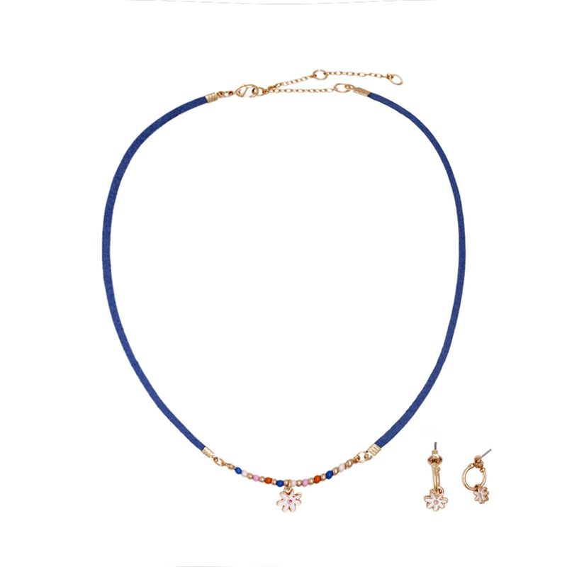 Daisy Bead Necklace and Earring Set