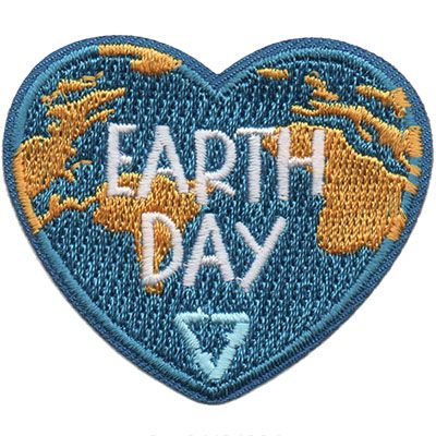 Earth Day Fun Patch (blue and tan heart)