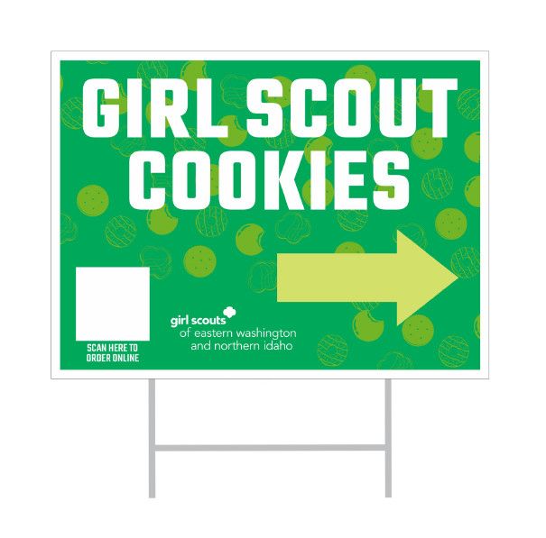 Girl Scout Cookies Arrow Yard Sign (Green)
