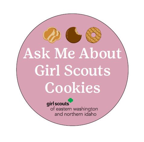 Ask Me About Girl Scout Cookies 2.25&quot; Button Pin - Pink