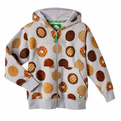 Cookie Photo Print Gray Zip-Up Hoodie