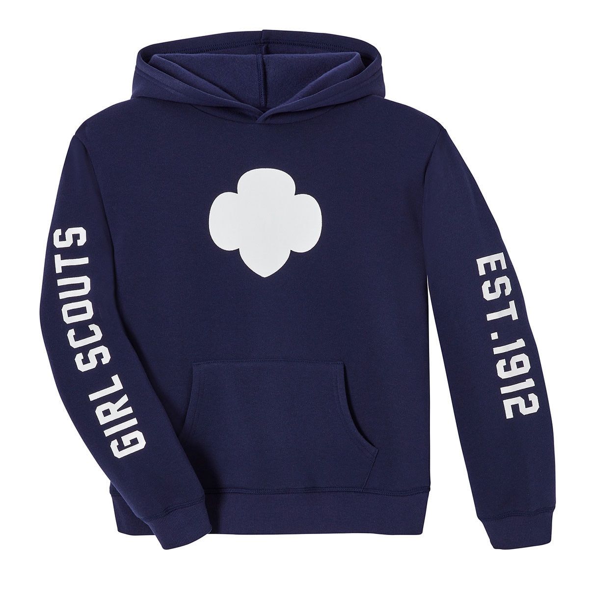 Blue Girl Scout Hoodie - Trefoil Est 1912