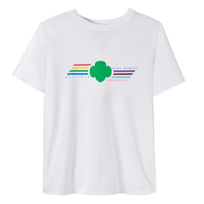 Trefoil Rainbow White T-Shirt