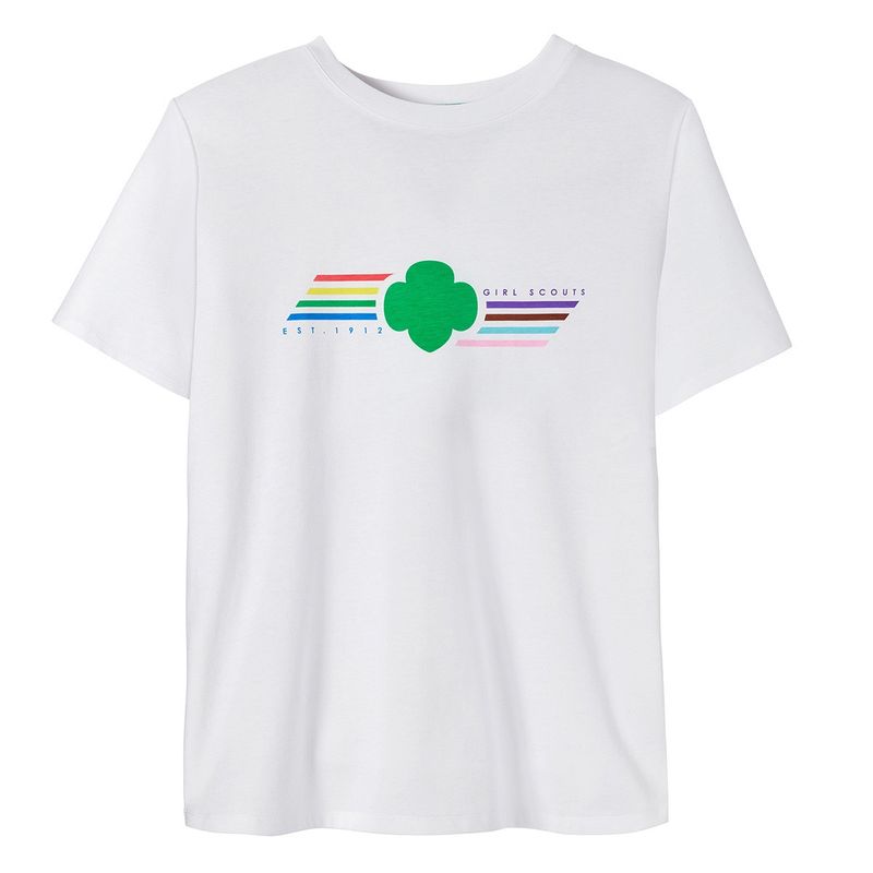 Trefoil Rainbow White T-Shirt