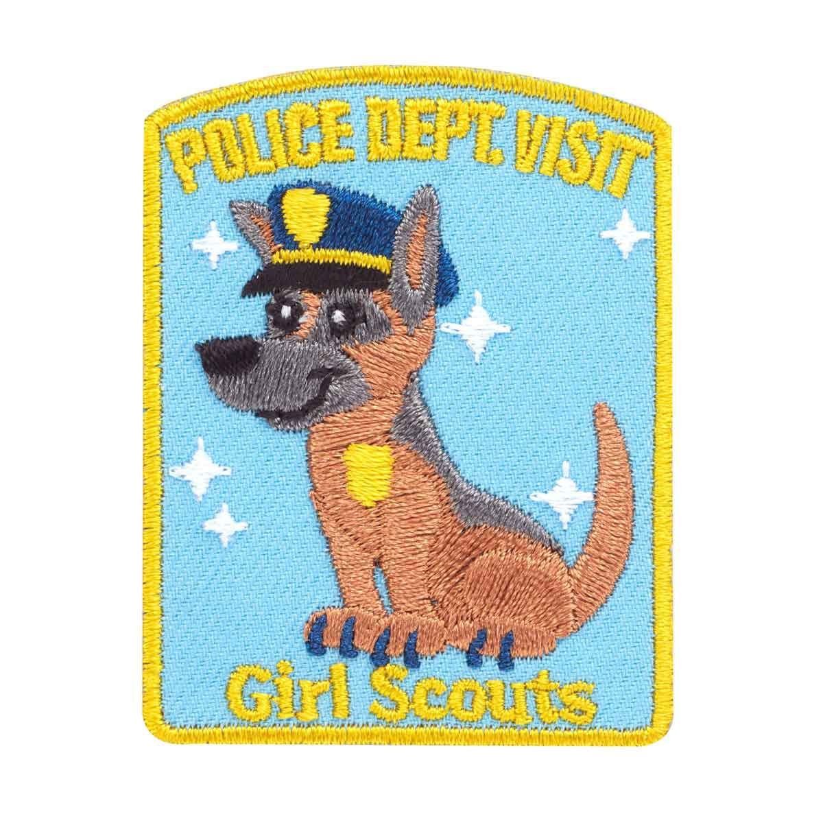 Police Dept. Visit Iron On Fun Patch - Dog