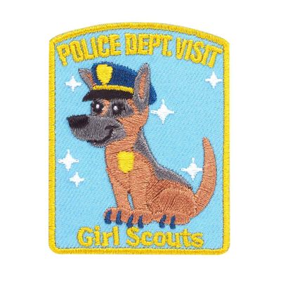 Police Dept. Visit Iron On Fun Patch - Dog
