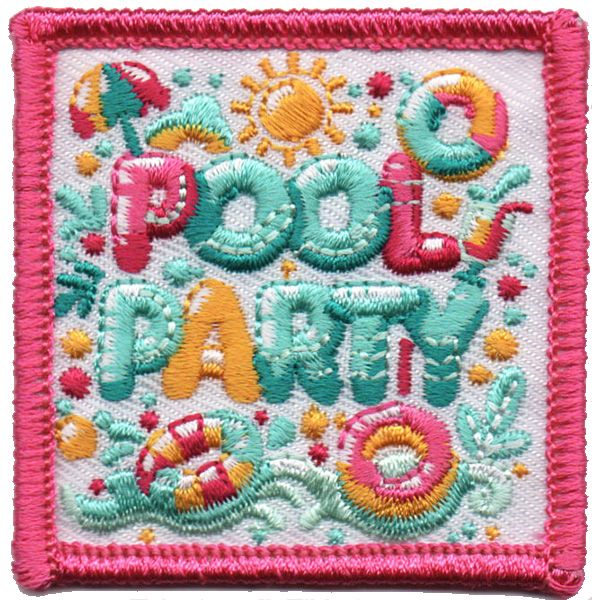 Pool Party Fun Patch (pink border)