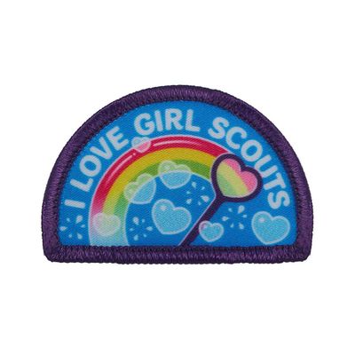 I Love Girl Scouts Fun Patch - Bubble Rainbow