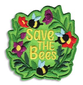 Save the Bees Fun Patch - Green
