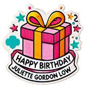 Happy Birthday Juliette Gordon Low Fun Patch - Pink Gift
