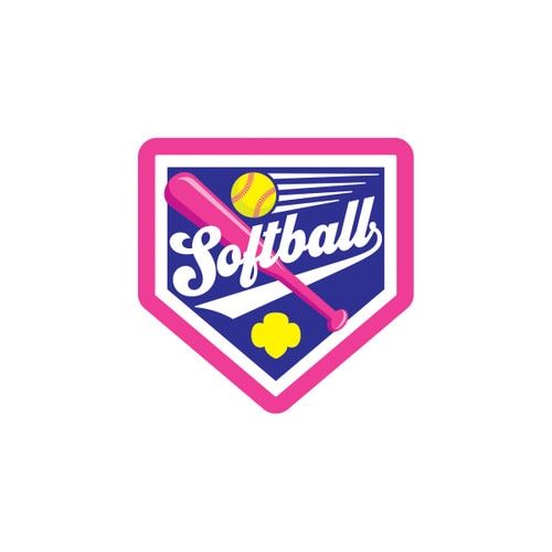 Softball Fun Patch (Pink Border)