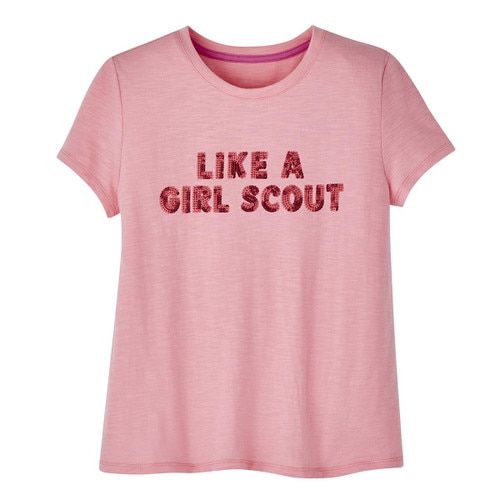 Like a Girl Scout Pink Sequin T-Shirt