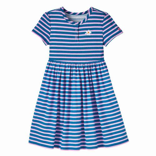 Daisy Striped Henley Dress