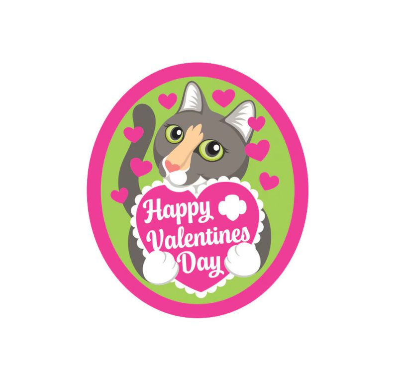 Happy Valentine's Day Fun Patch - Kitty