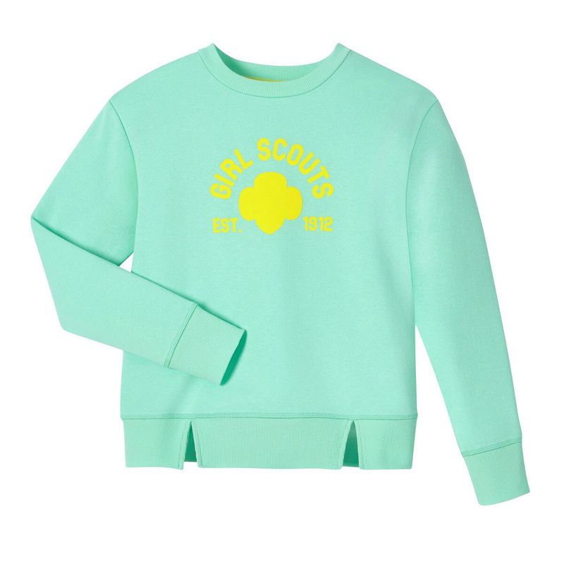 Mint and Neon Yellow Slouchy Crewneck Sweatshirt