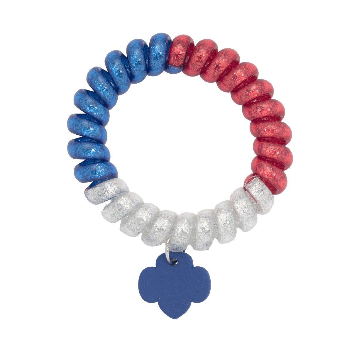 Red, White, and Blue Trefoil Hair Coil