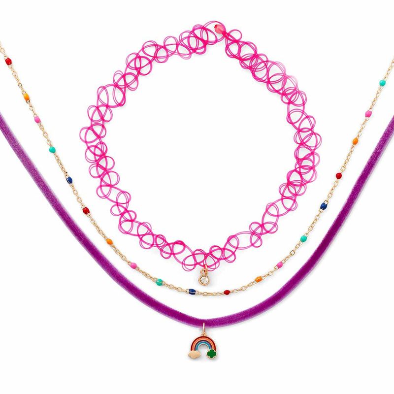 Rainbow Pink Multi Necklace 3 Pack