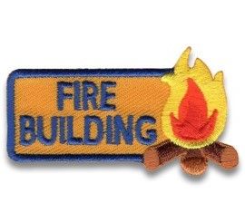 Fire Building Fun Patch (blue text)