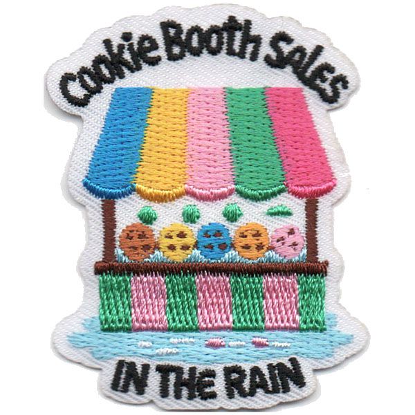 Cookie Booth Sales in the Rain Fun Patch (white)