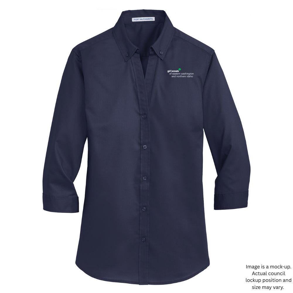 GSEWNI Custom Order - 3/4-Sleeve SuperPro Twill Button-Up Shirt