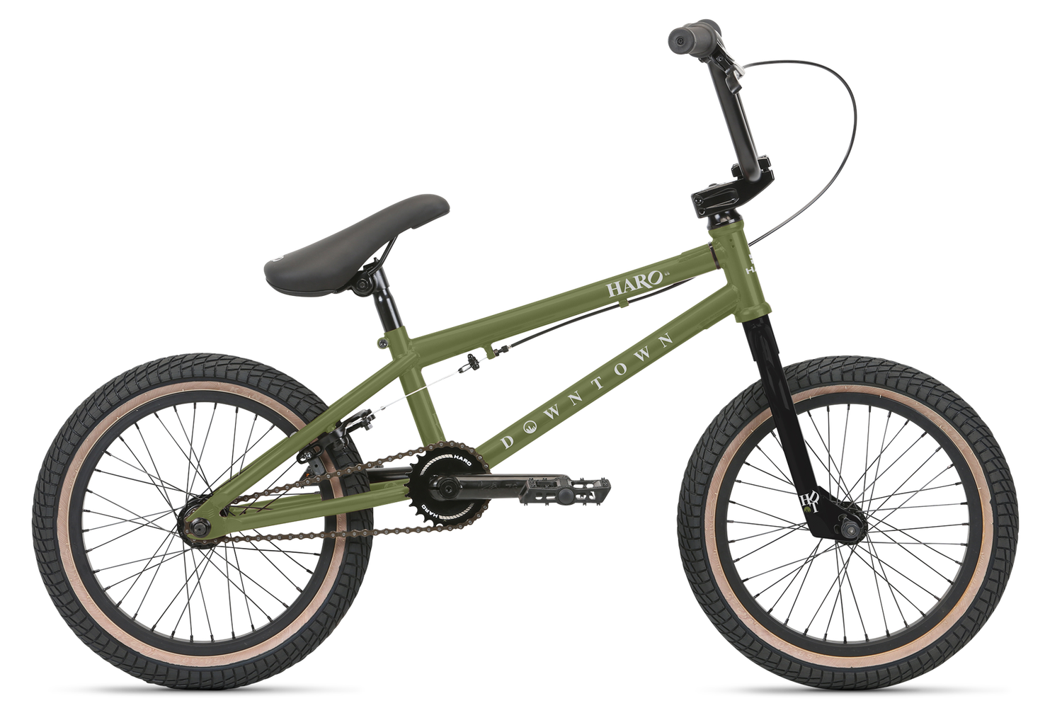 Haro Downtown 16&quot; , Color: Matte Army Green, Size: 16&quot;