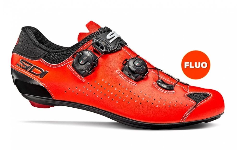 Sidi Genius 10 Road Shoe, Color: Black/Red Flou, Size: 38