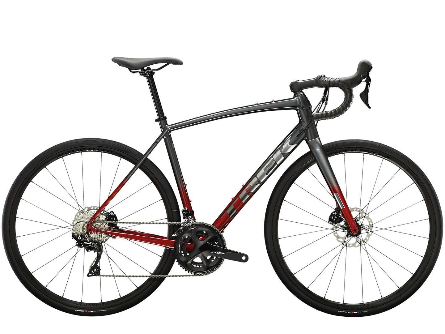 Trek Domane AL 5 Disc 2023, Color: Lithium Grey to Crimson Fade, Size: 49cm