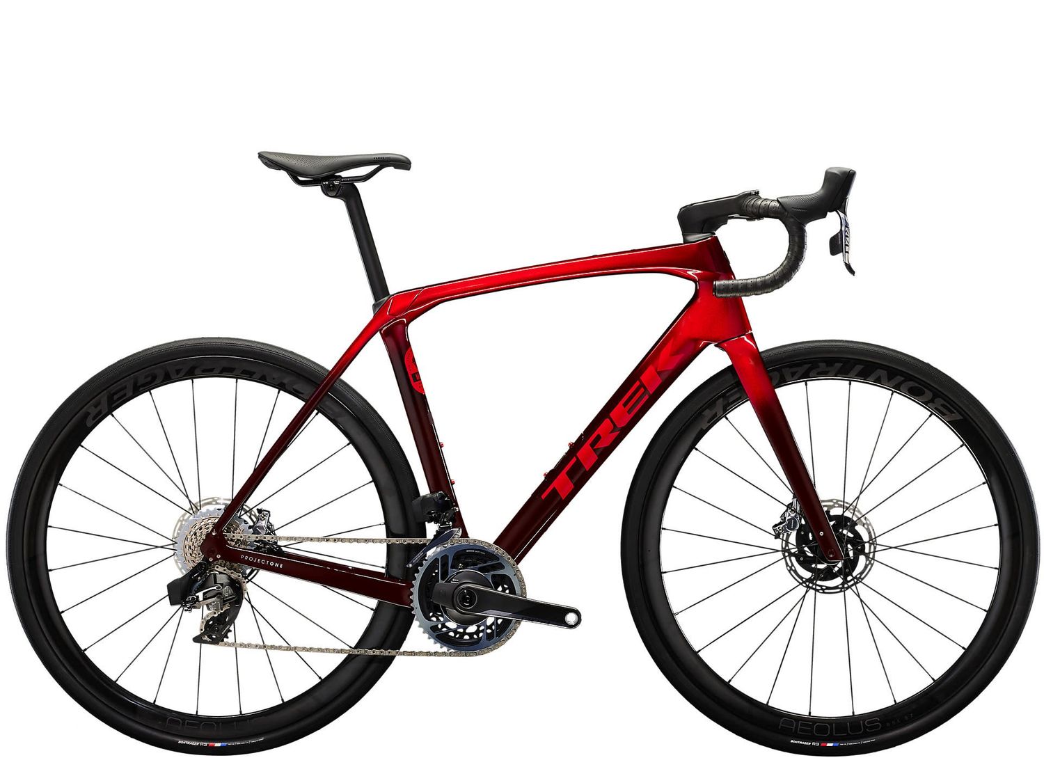 Trek Domane SLR 9 AXS Gen 4 2025, Color: Metallic Red Smoke to Red Carbon Smoke, Size: 47cm