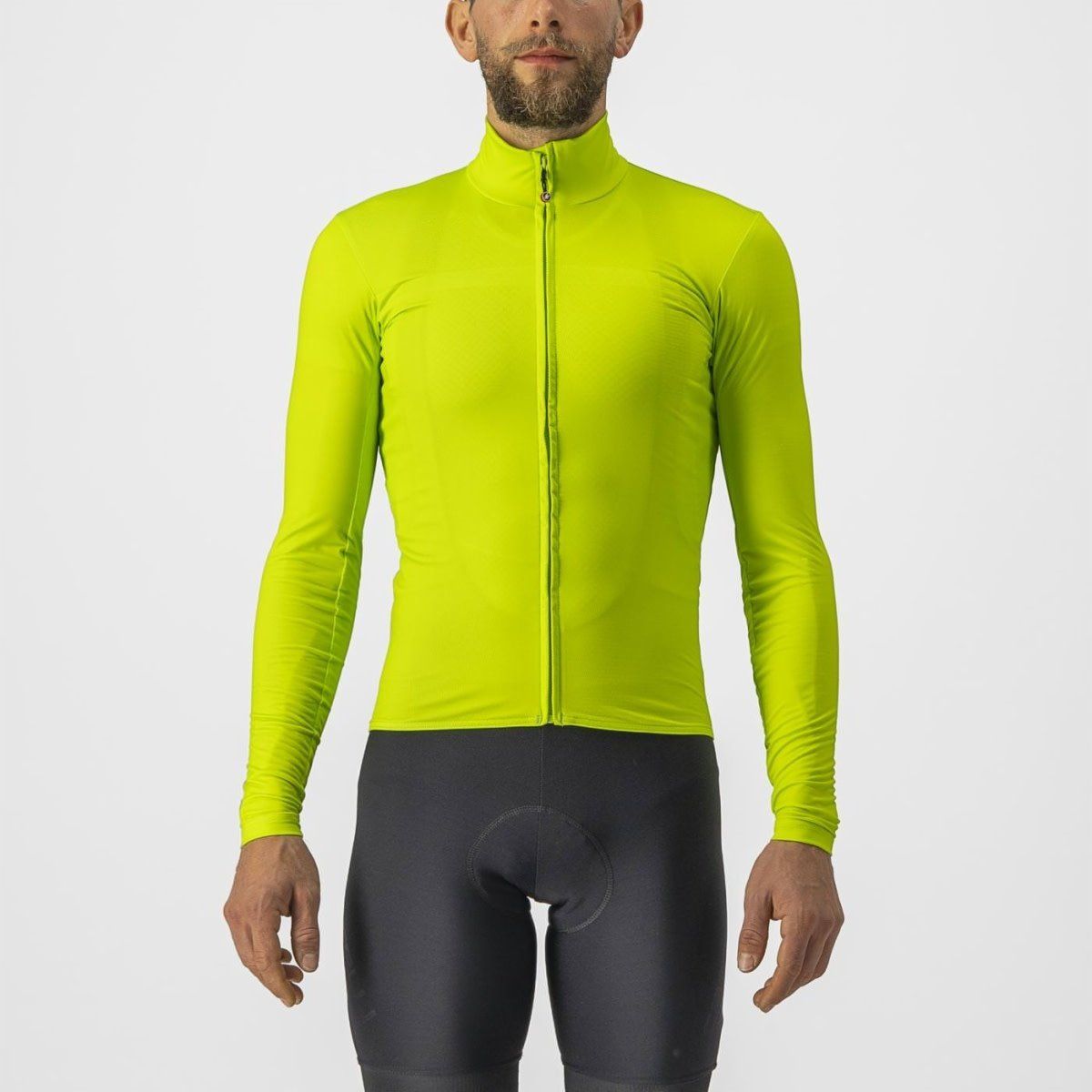 Castelli Pro Thermal Mid Ls Jersey, Color: Electric Lime, Size: XS