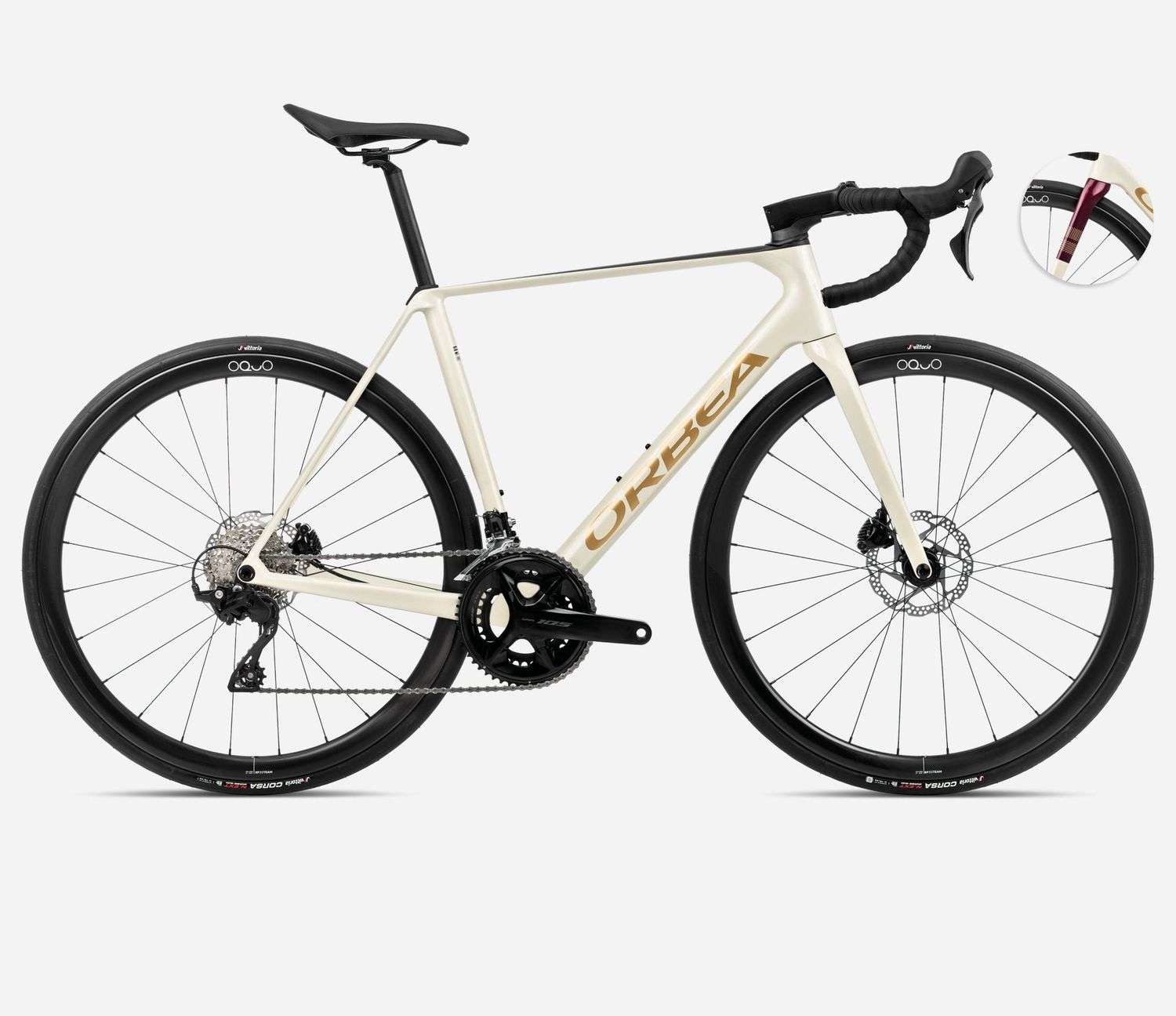Orbea Orca M35i 2026, Color: Ivory White-Burgundy (Gloss)-Vulcano (Matt), Size: 47 cm