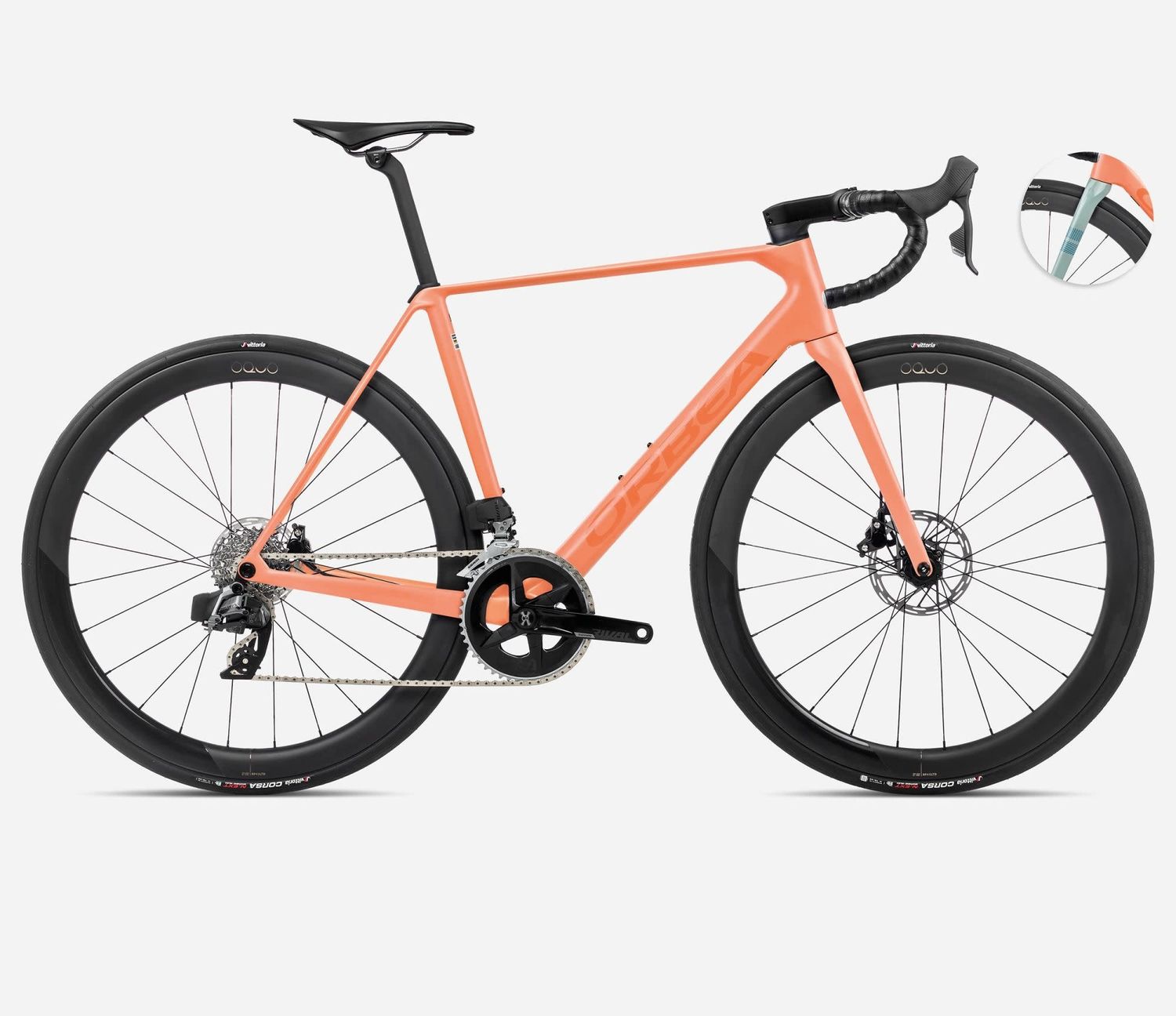 Orbea Orca M31eLTD PWR 2024, Color: Orange Cloud (Matt) - Stone Blue (Matt-Gloss), Size: 47 cm