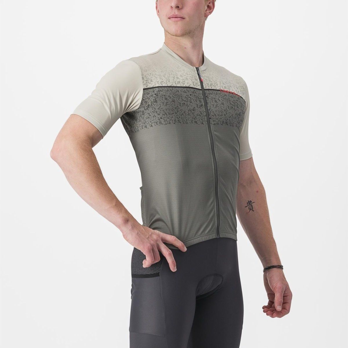 Castelli Unlimited Entrata Jersey, Color: Travertine Grey/Forest Grey, Size: XS