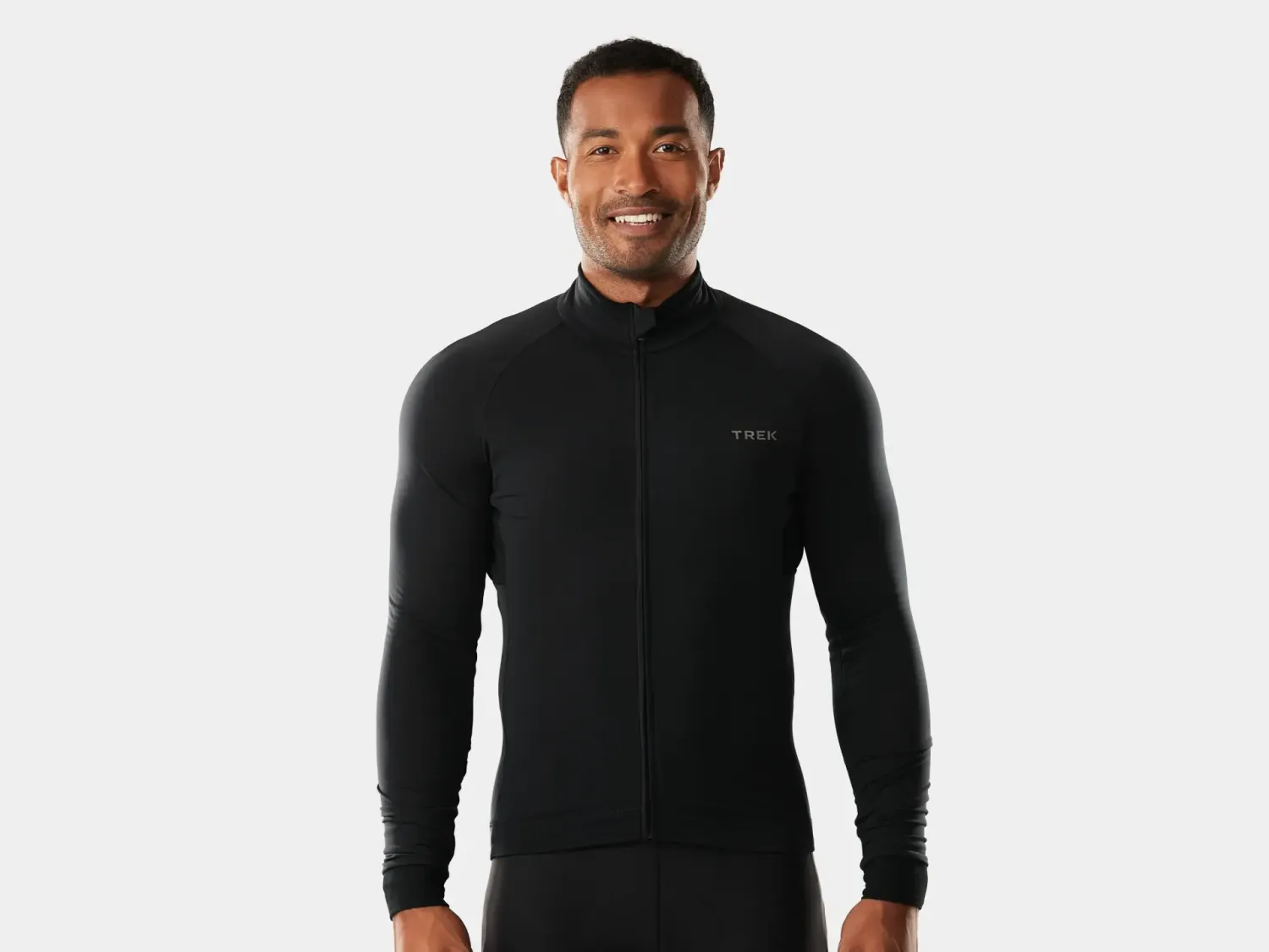 Trek Circuit Thermal Long Sleeve Cycling Jersey, Color: Black, Size: XS