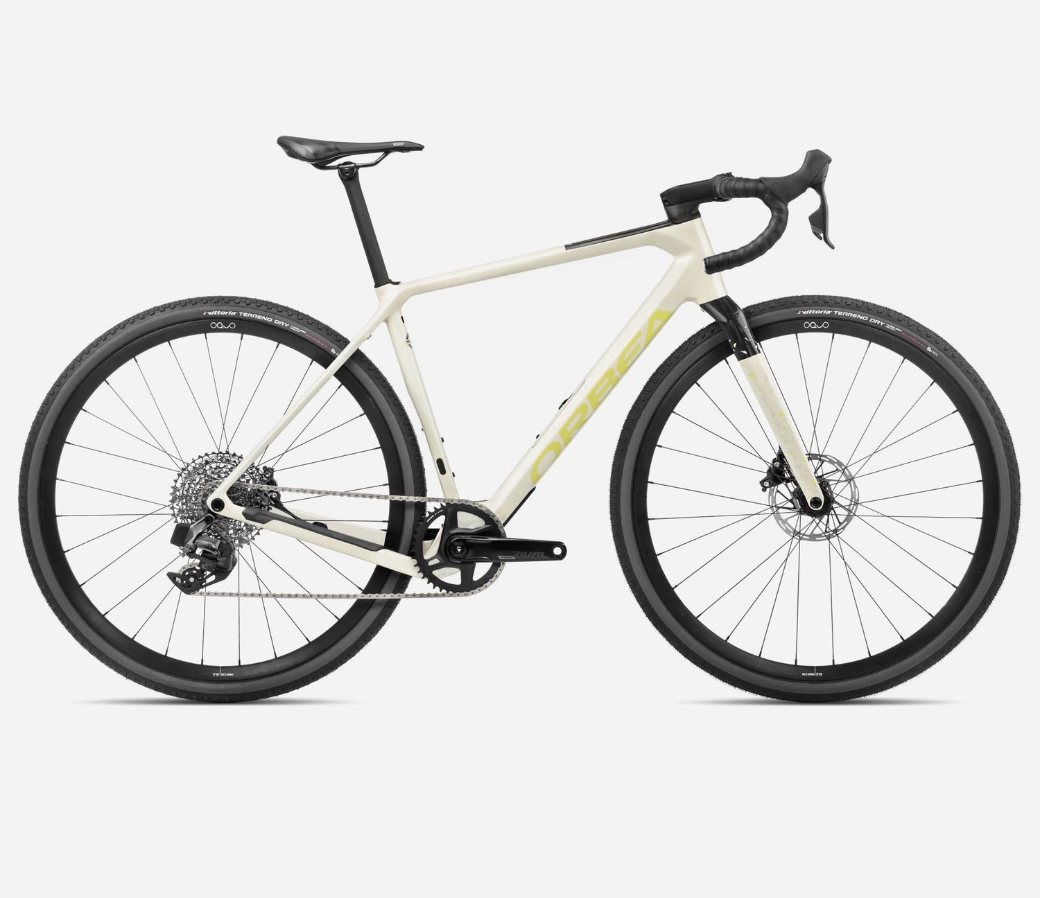 Orbea Terra M31e Team 1X 2025, Color: Ivory White - Spicy Lime (Gloss), Size: XS